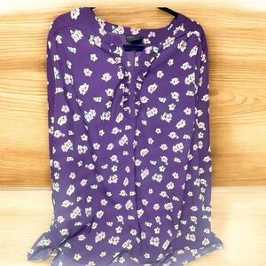 Lane Bryant Purple Floral Blouse plus size 24